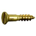 Midwest Fastener Wood Screw, #3, 1/2 in, Plain Brass Flat Head Slotted Drive, 25 PK 34628